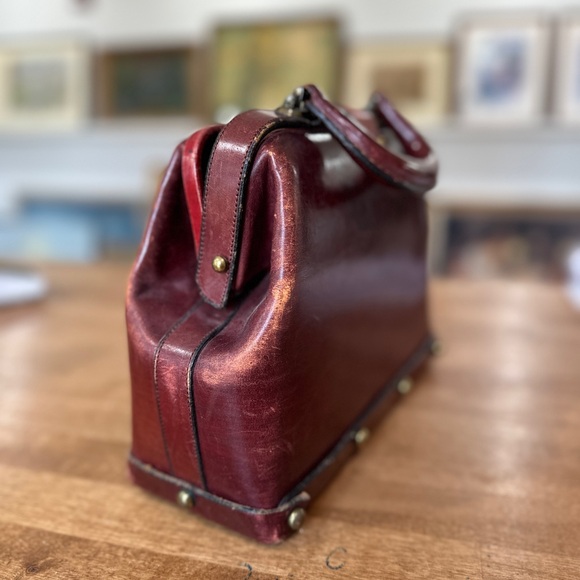 1950-60 Vintage Etienne Aigner Handmadee Leather Doctor Satchel - Picture 9 of 10